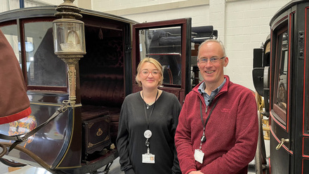Chris Copp and Sophie Harris with the State Chariot.jpg