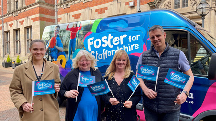 Rhiannan, Julie, Jane and Terry from Staffordshire’s Fostering Service launching Foster Care Fortnight.jpg