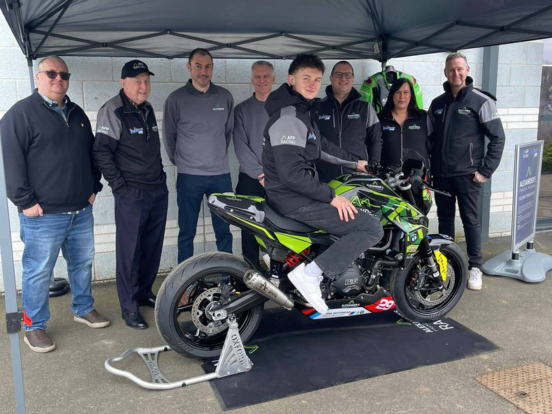 Rider Aaron Daykin with colleagues from Alexander Accountancy and Aaron Daykin Racing.jpg