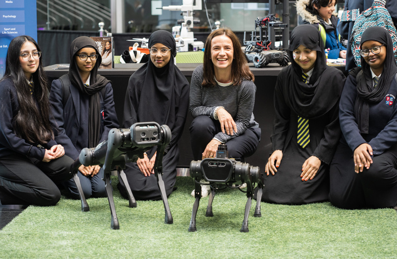 Millennium Point CEO Abbie Vlahakis with students from Saltley Academy.jpg