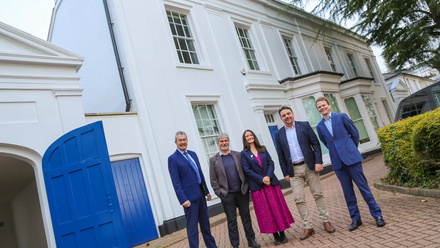 l-r John Bryce (KWB) Peter Barrett and Clare Martin (Edward's Trust), Martin Cook (KWB) Tom Foley (Calthorpe Estates).jpg