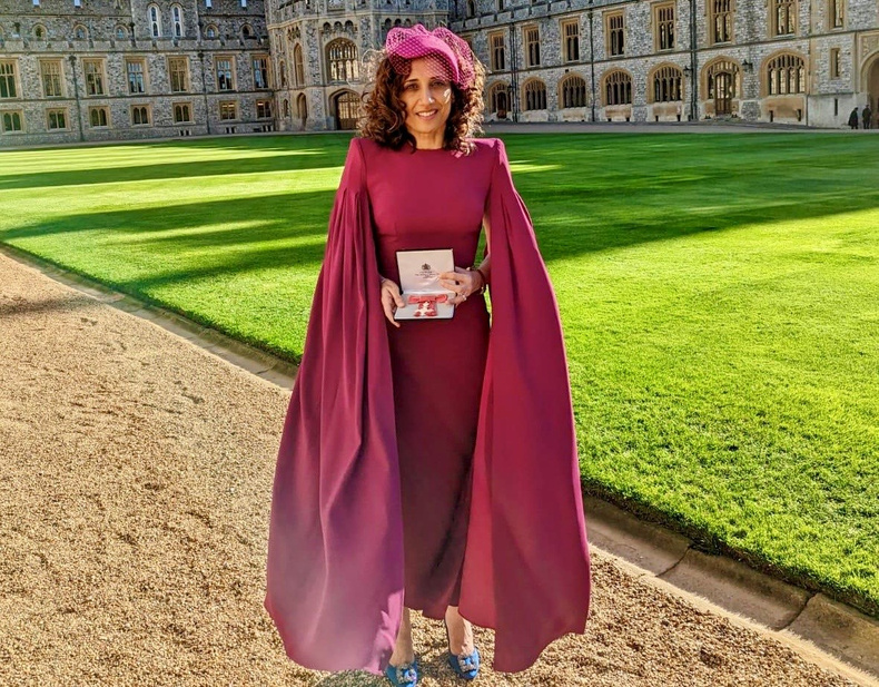 Dr Sarb Clare receiving her MBE.jpg