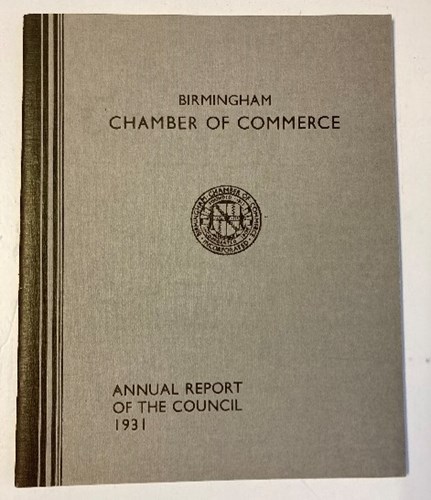 Annual Report of the Council 1931 from the Chamber Archives
