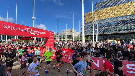 The Library of Birmingham provided the backdrop for the start line of the AJ Bell Great Birmingham Run.jpg